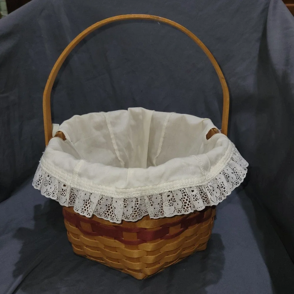1997 Longaberger Christmas Collection Snowflake Basket Combo w/ Liner Protector